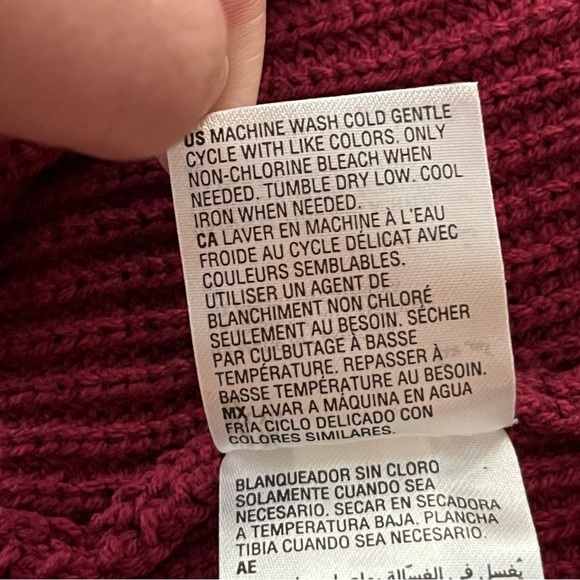 INC International Concepts Turtleneck Sweater Dress Ribbed Knit Burgundy XL - Picture 6 of 7